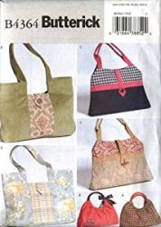 4364 BUTTERICK 3 LINED CONTRAST MONOGRAM HANDBAGS PURSES PATTERN